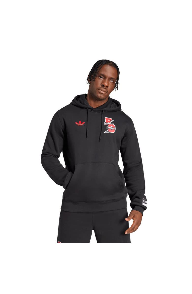 adidas Originals Men's adidas Originals Black Bayern Munich Varsity Pack Pullover Hoodie, Main, color, Black