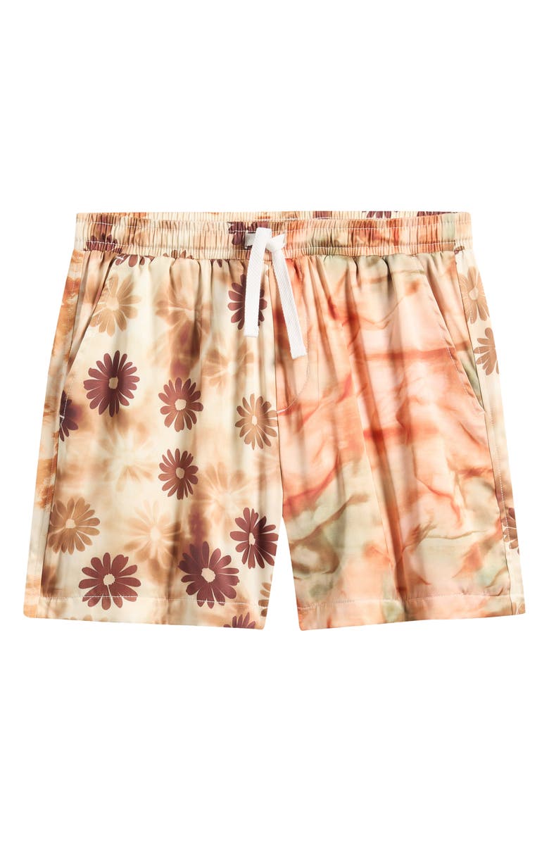 RIZORT Daisy Colorblock Shorts, Alternate, color, Orange