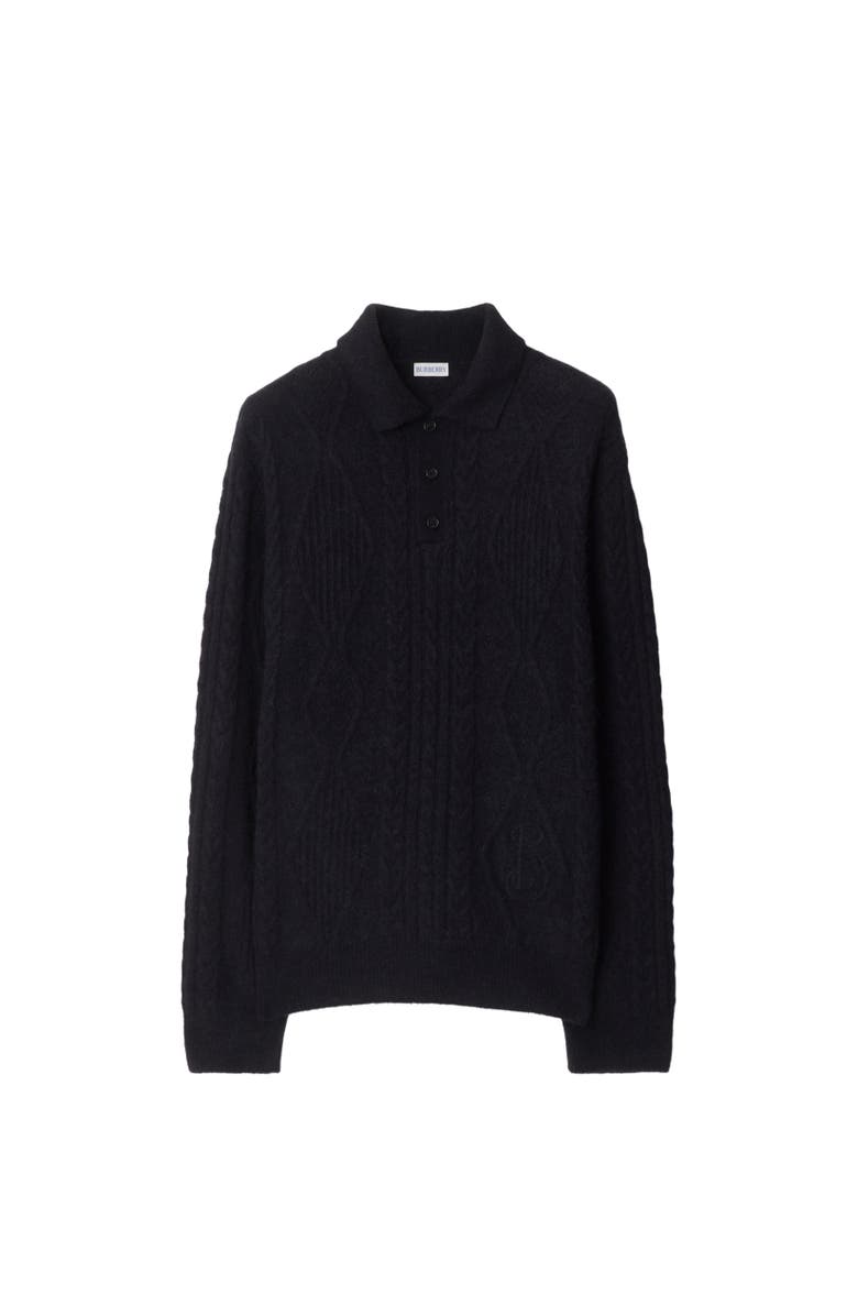 Burberry Aran Wool Blend Polo Shirt, Alternate, color,