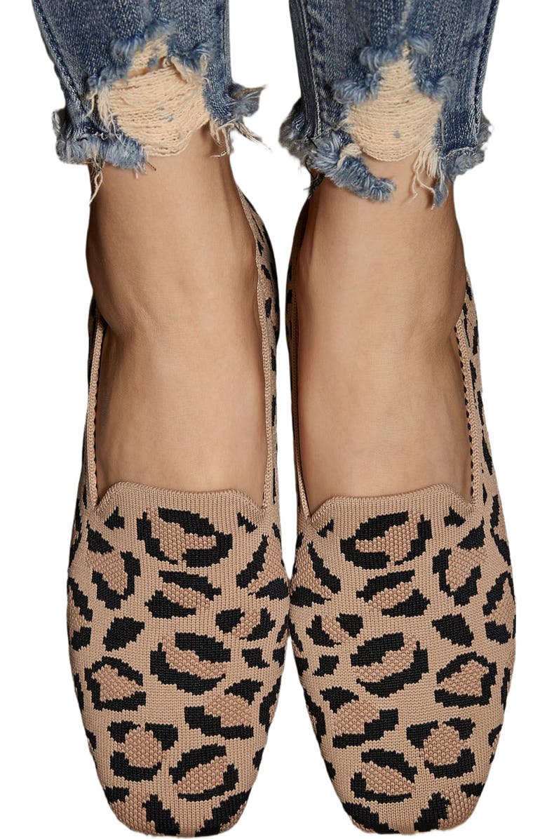 VIVAIA Water-Repellent Square-Toe Loafers, Alternate, color, Dark Leopard