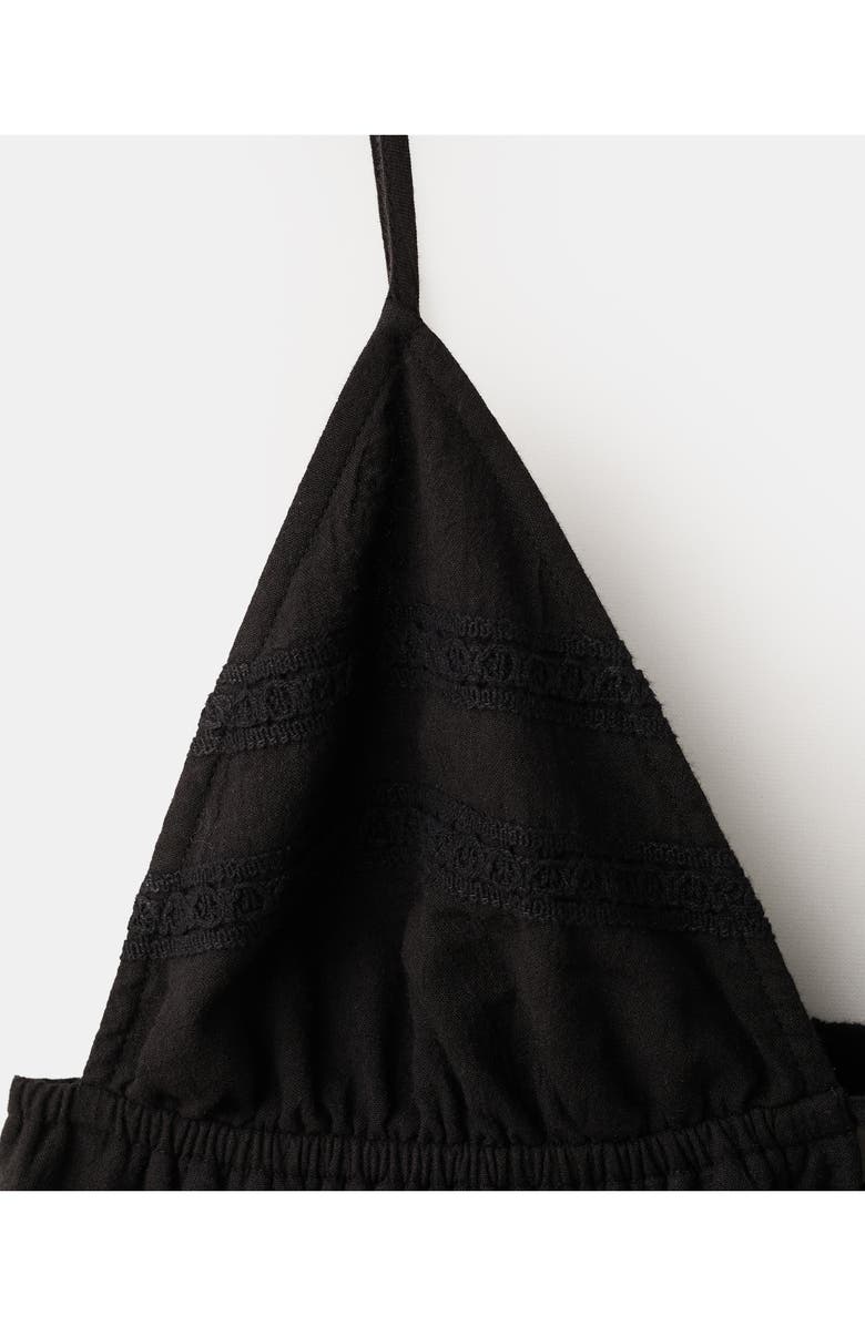 MANGO TEEN Embroidered Cotton Maxi Sundress, Alternate, color, Black