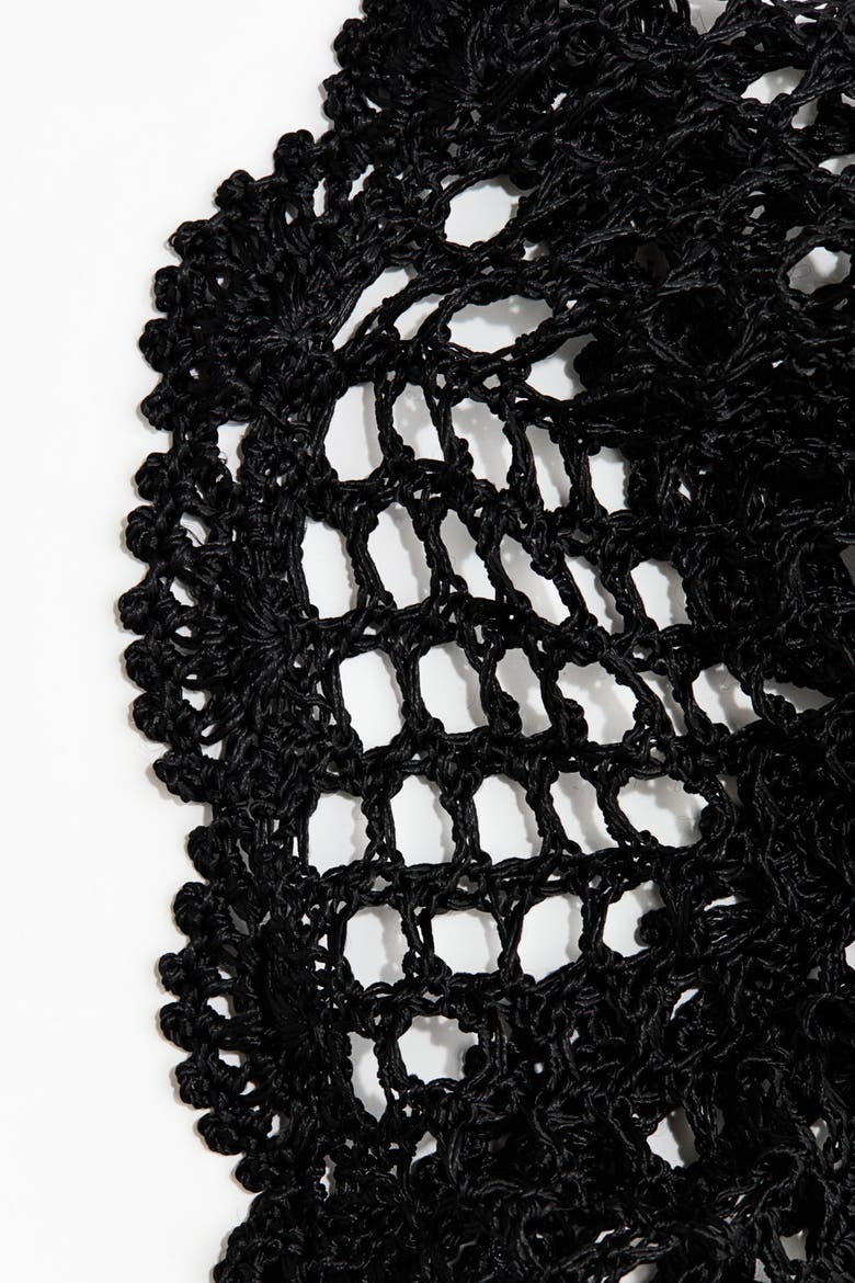 Crochet-look Hat, Alternate, color, Black