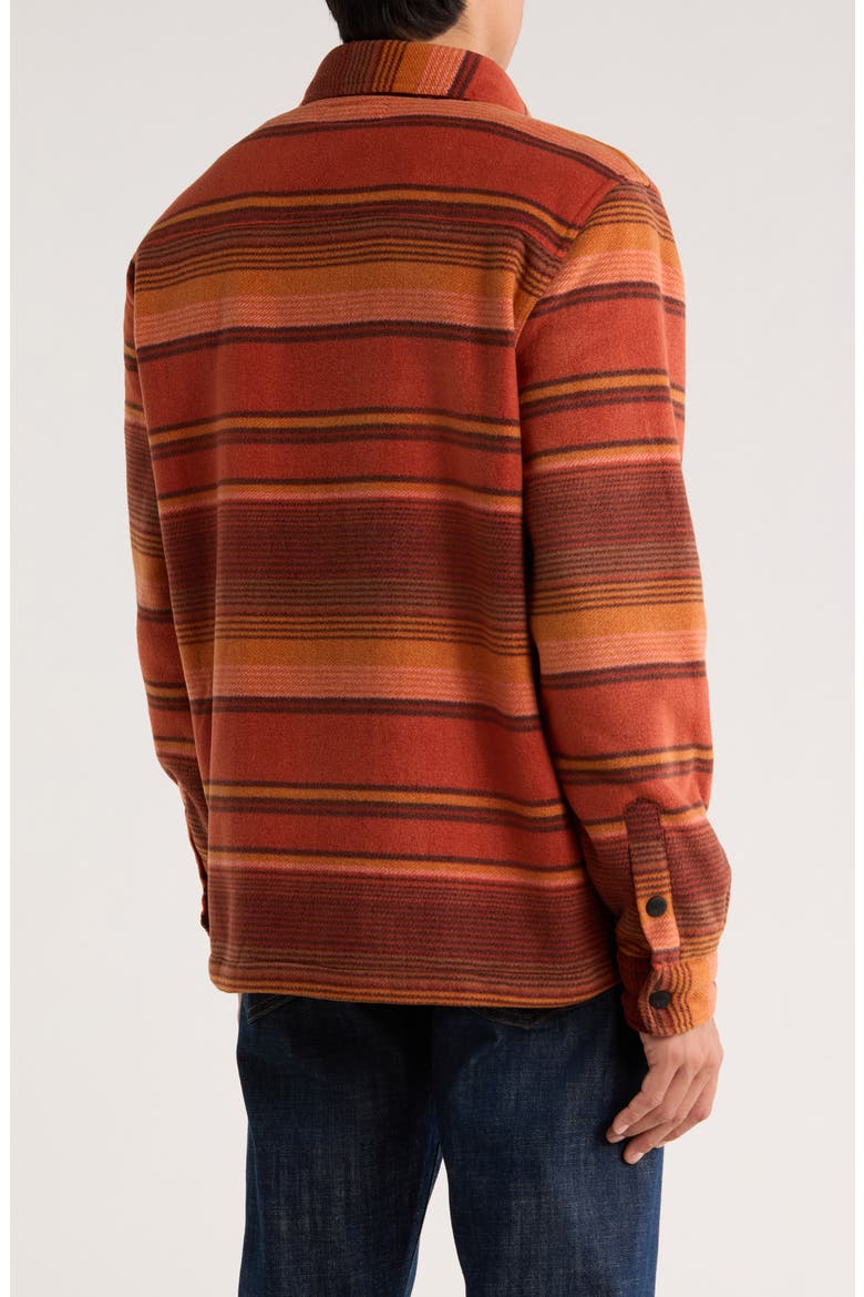 Edgewood Plaid Bonded Fleece & Faux Shearling Jacket, Alternate, color, ORANGE OMBRE STRIPE