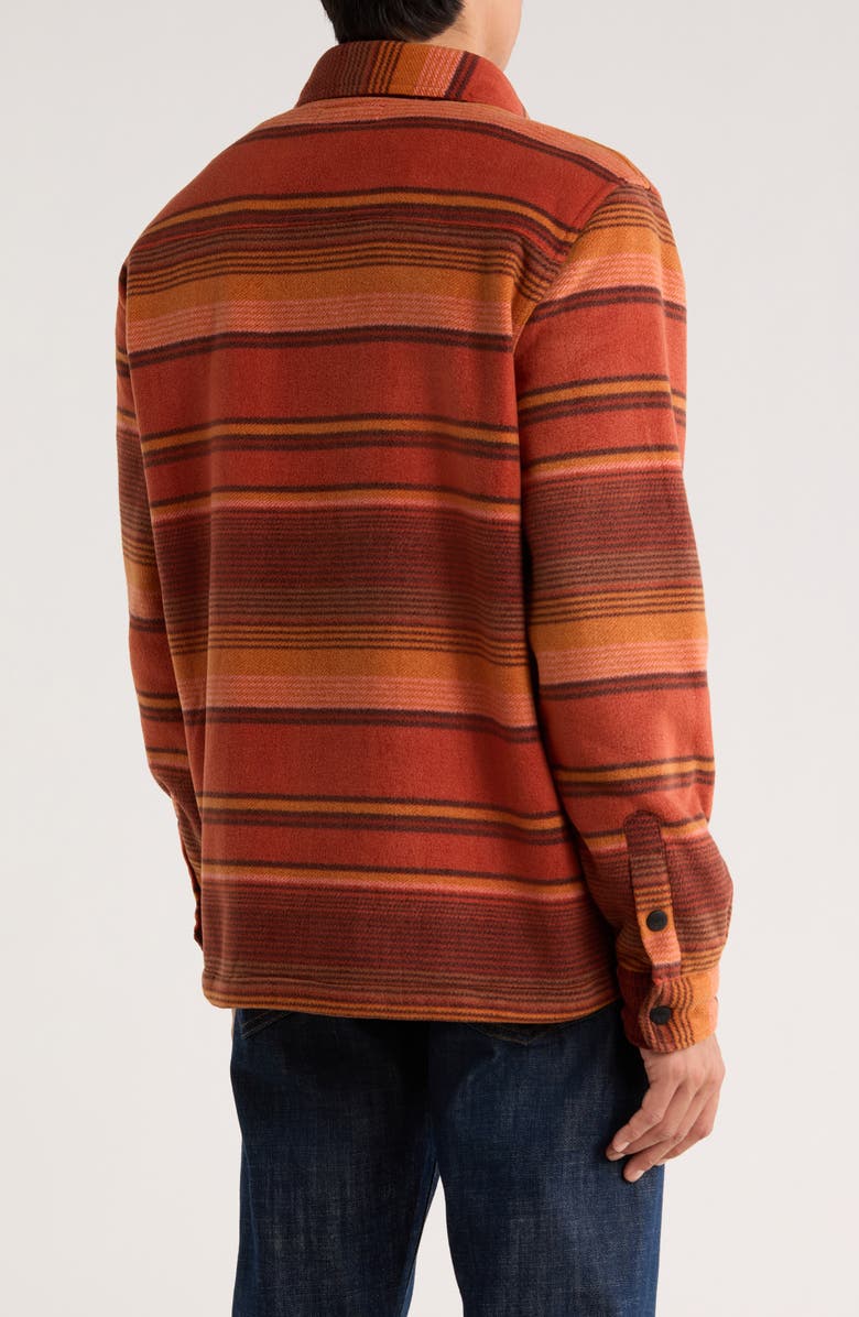 Rainforest Edgewood Plaid Bonded Fleece & Faux Shearling Jacket, Alternate, color, Orange Ombre Stripe