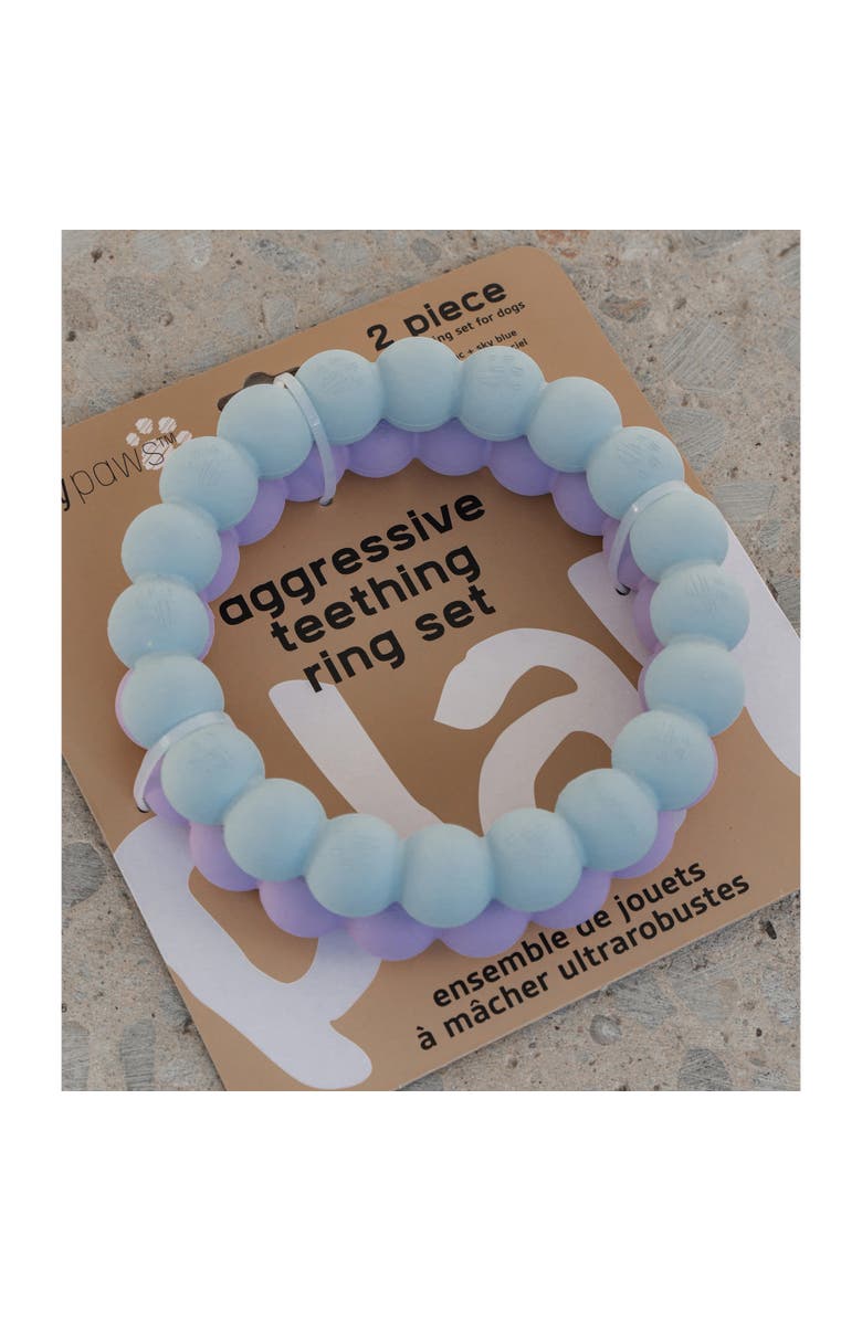 Dexypaws Super Chew Rings 2 Piece Dog Teething Toys, Alternate, color, Blue