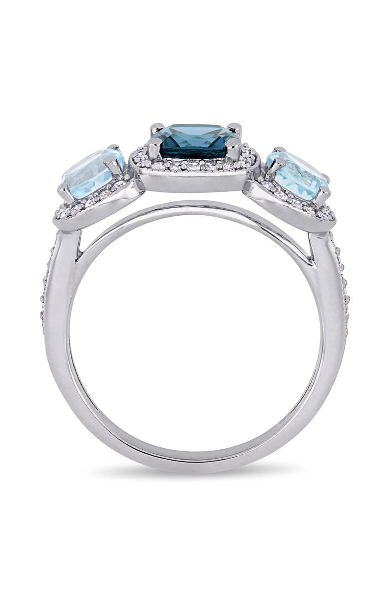 Julianna B. Blue Topaz & Diamond Halo Ring, Alternate, color, Topaz