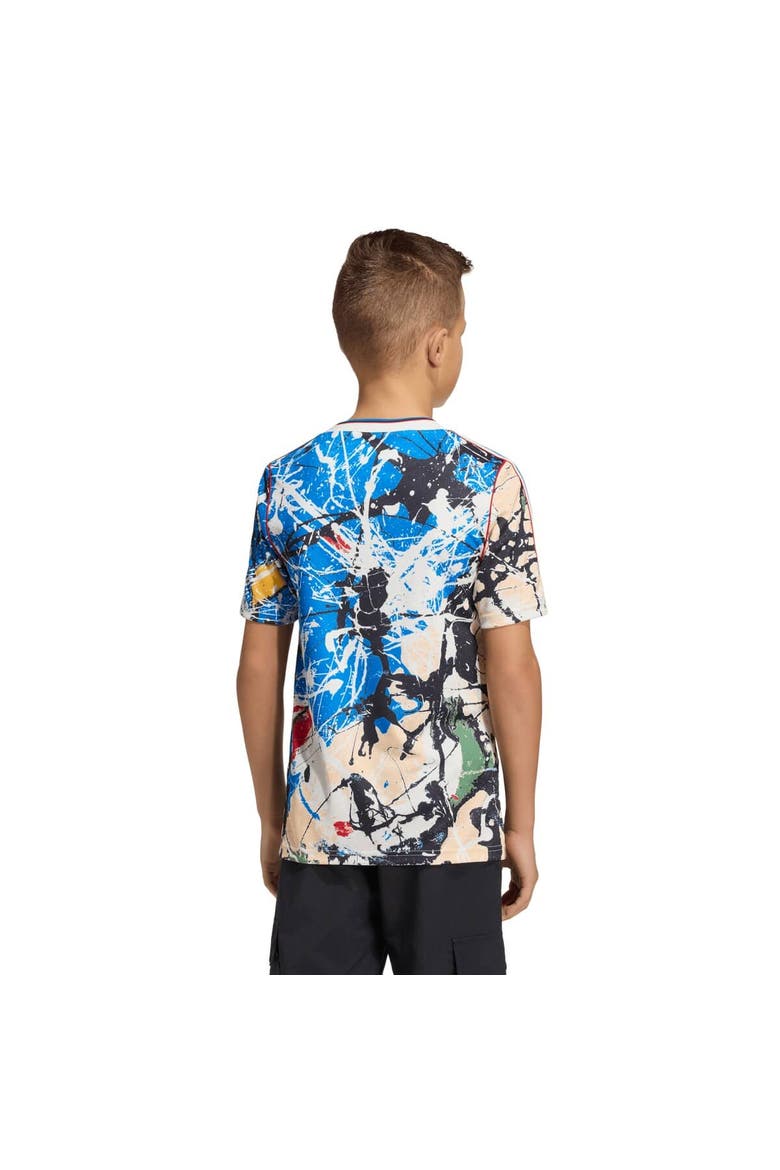 Youth adidas Blue Manchester United X Stone Roses Replica Jersey, Alternate, color, Blue