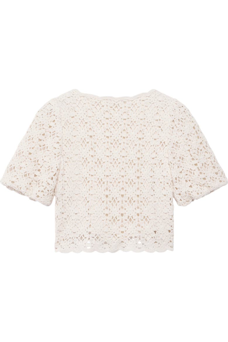 Crochet Knit Top, Alternate, color, Ivory