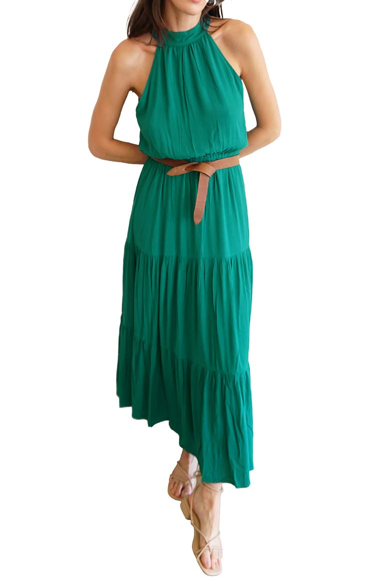 Gia Halter Maxi Dress, Alternate, color, Emerald Green