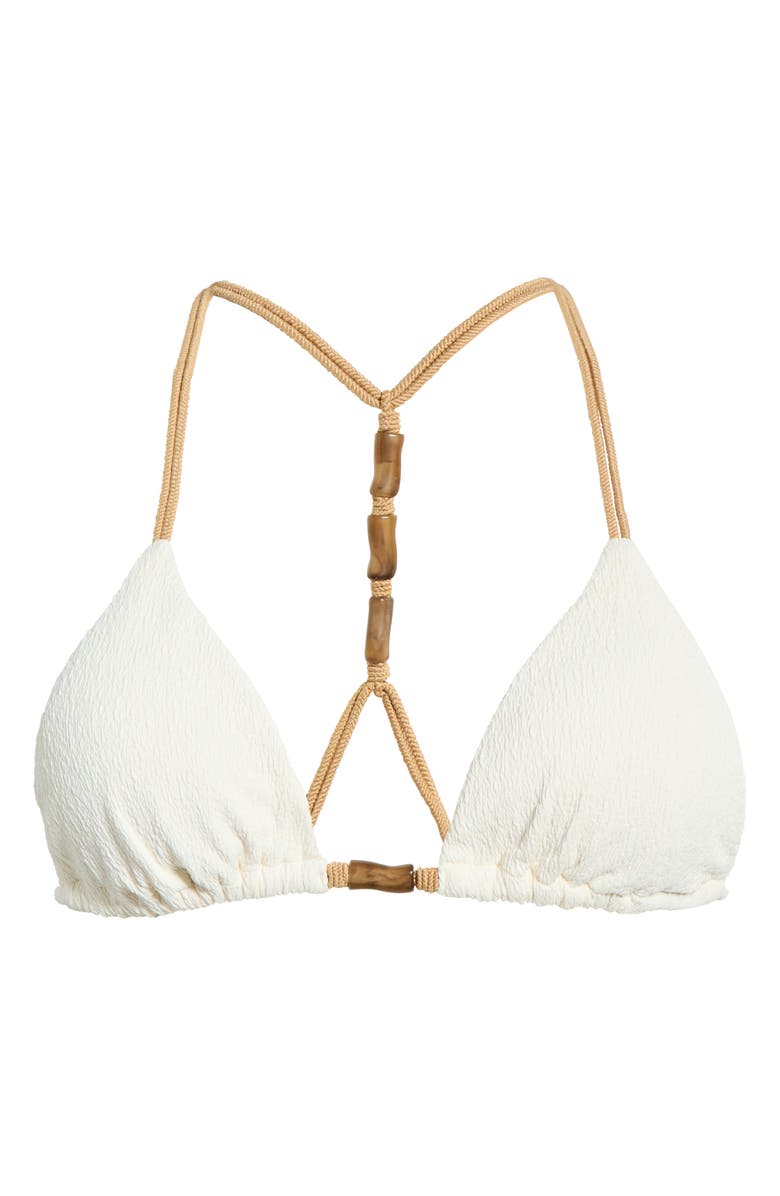 ViX Paula Hermanny Firenze Crinkle T-Back Bikini Top, Alternate, color, White