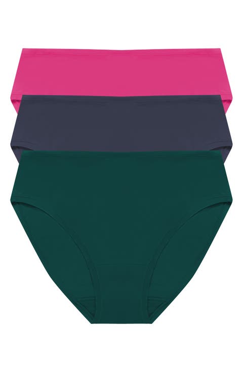 Bliss Bare Assorted 3-Pack Stretch Cotton High Waist Briefs