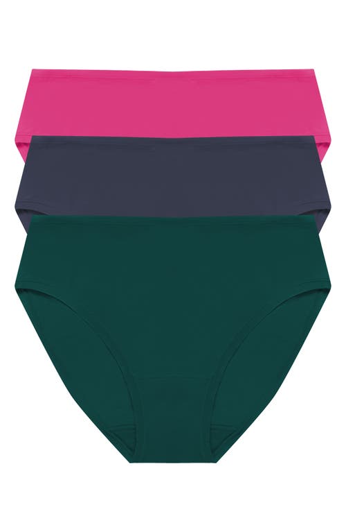 Natori Bliss Bare Assorted 3-pack Stretch Cotton High Waist Briefs In Multi