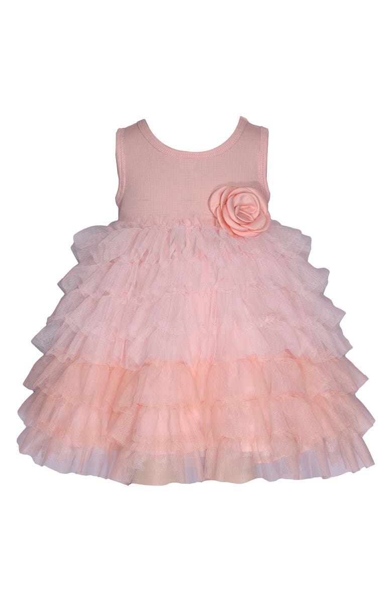 Iris & Ivy Tiered Mesh Ruffle Rib Party Dress, Main, color,