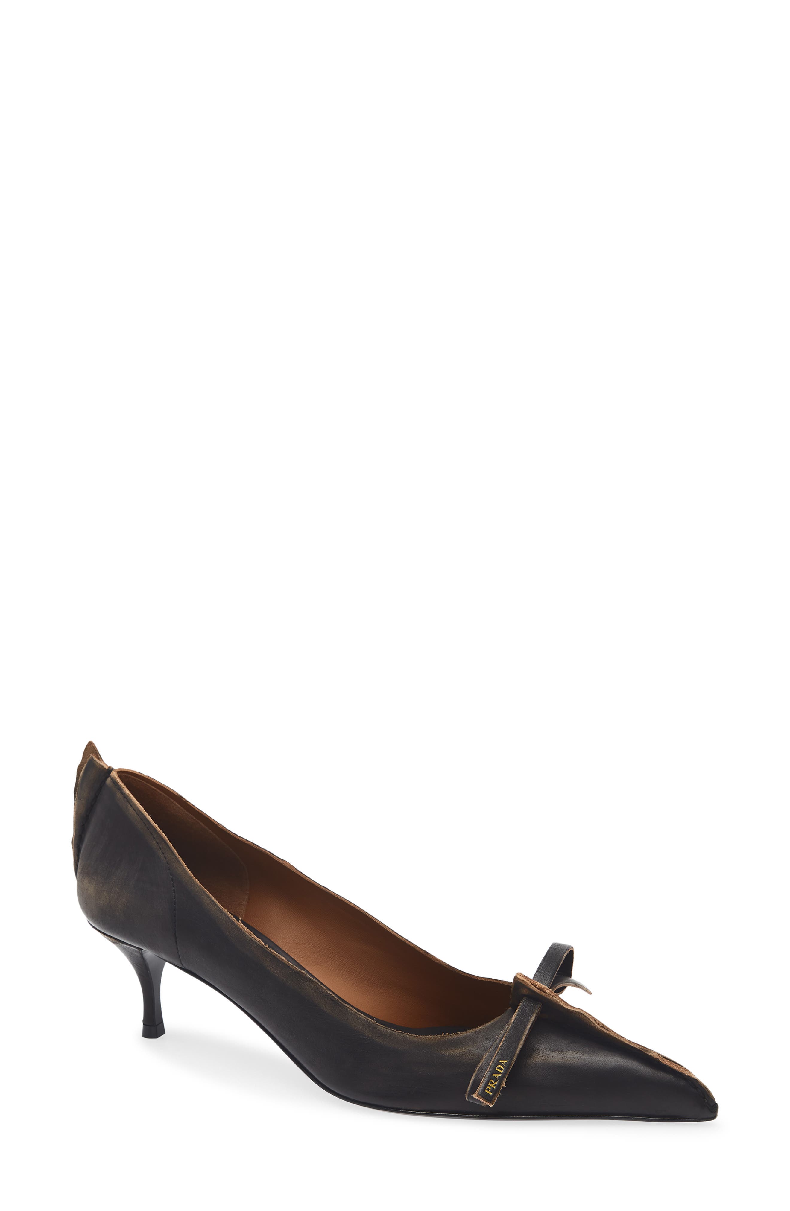 Prada Exposed Seam Kitten Heel Pump (Women) | Nordstrom