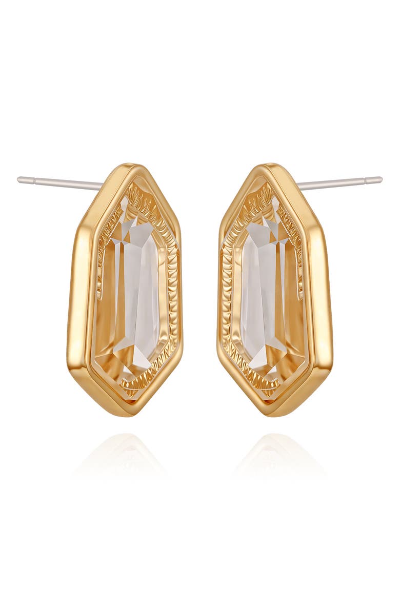 Vince Camuto Glass Stone Stud Earrings, Alternate, color, Gold Tone/ Glass