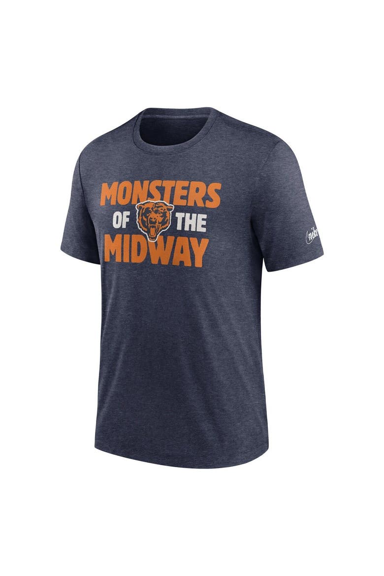 Men's Nike Heathered Navy Chicago Bears Local Tri-Blend T-Shirt, Alternate, color, Heather Navy