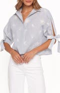 Petal & Pup Floriana Embroidered Tie Sleeve Shirt