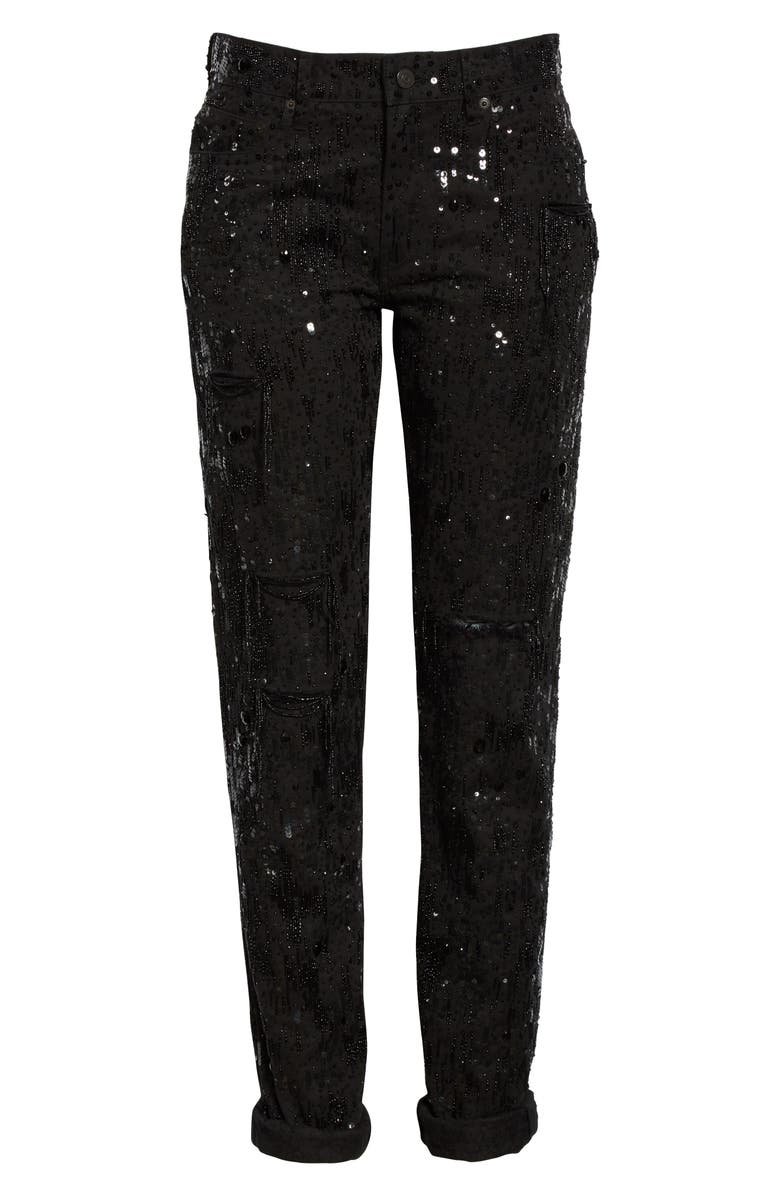 Polo Ralph Lauren Avery Sequin Boyfriend Jeans, Alternate, color,