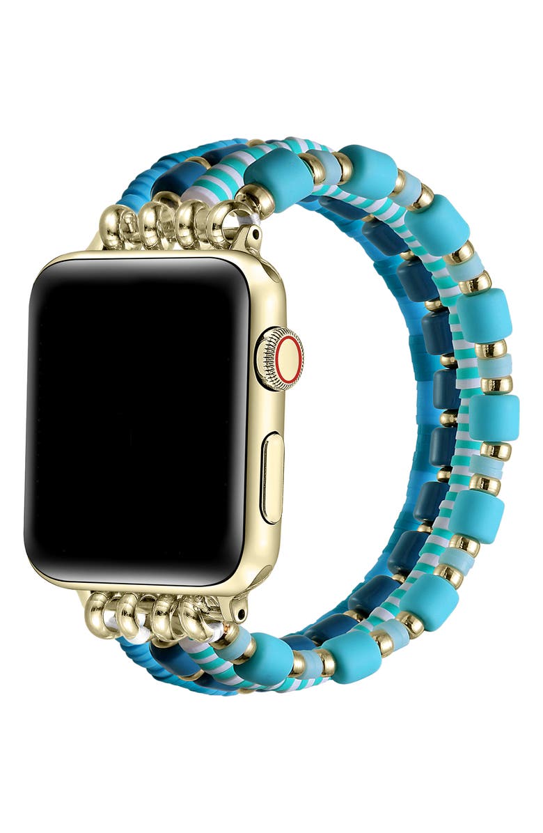 The Posh Tech Fling Beaded Apple Watch<sup>®</sup> Watchband, Alternate, color, Blue