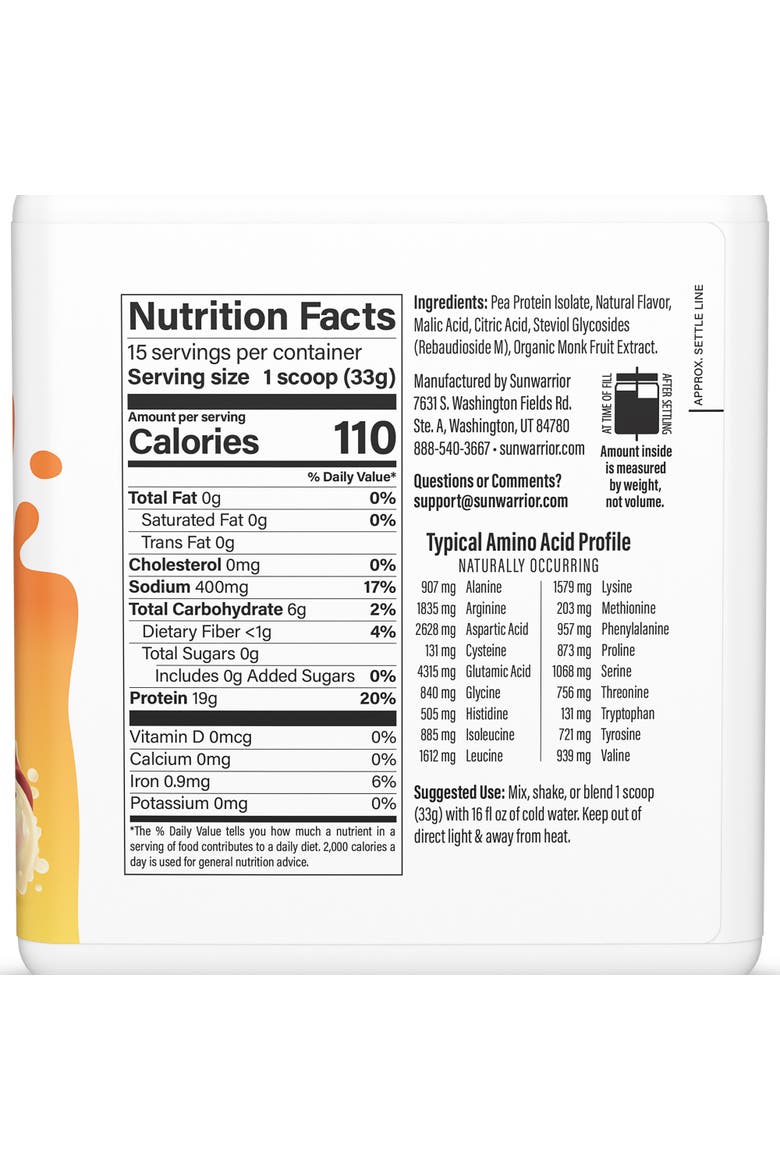 Clear Plant Protein Powder, Alternate, color, Peach Tea