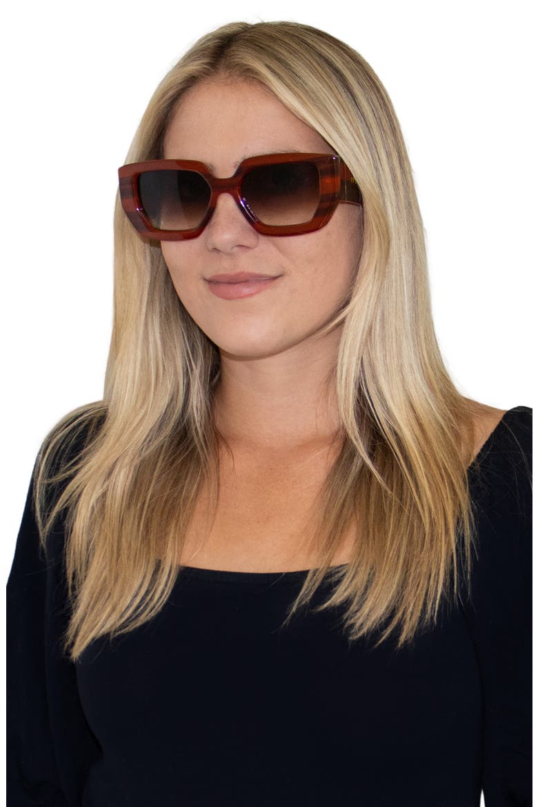 Rue 67mm Polarized Square Sunglasses, Alternate, color, MAHOGANY/ BROWN