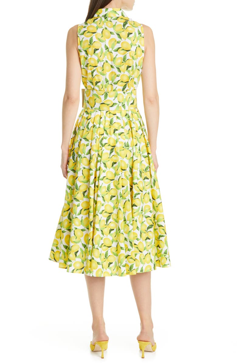 Michael Kors Collection Lemon Print Midi Shirtdress, Alternate, color, 