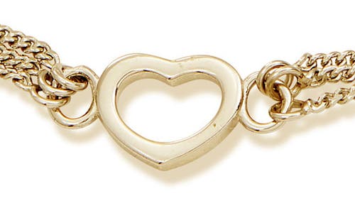 Savvy Cie Jewels Heart Station Chain Anklet In Gold