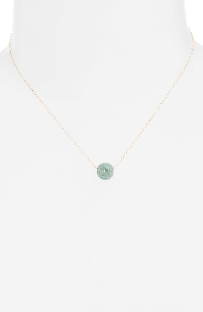 Kiara by Ki-Ele Jade Carved Pendant Necklace, Alternate, color, Gold