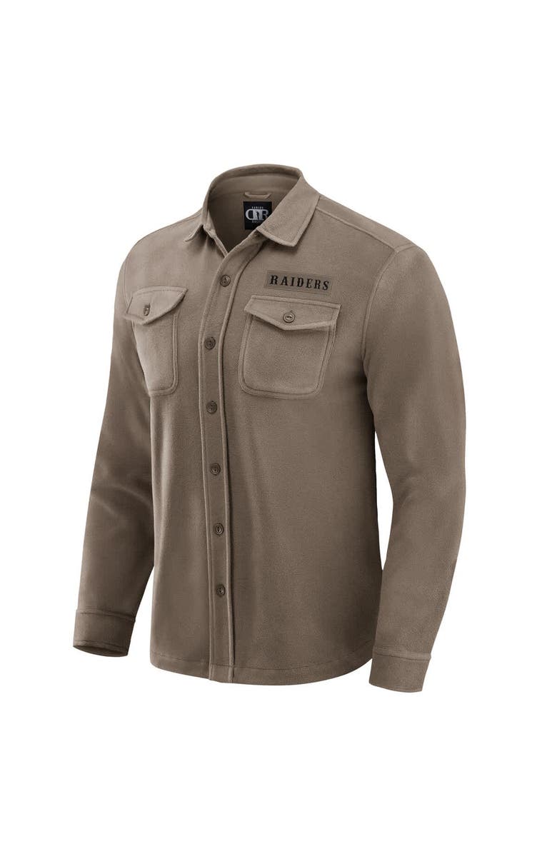Darius Rucker Collection by Fanatics Men's Darius Rucker Collection by Fanatics Tan Las Vegas Raiders Polar Fleece Cozy Button-Up Shirt, Alternate, color, Tan
