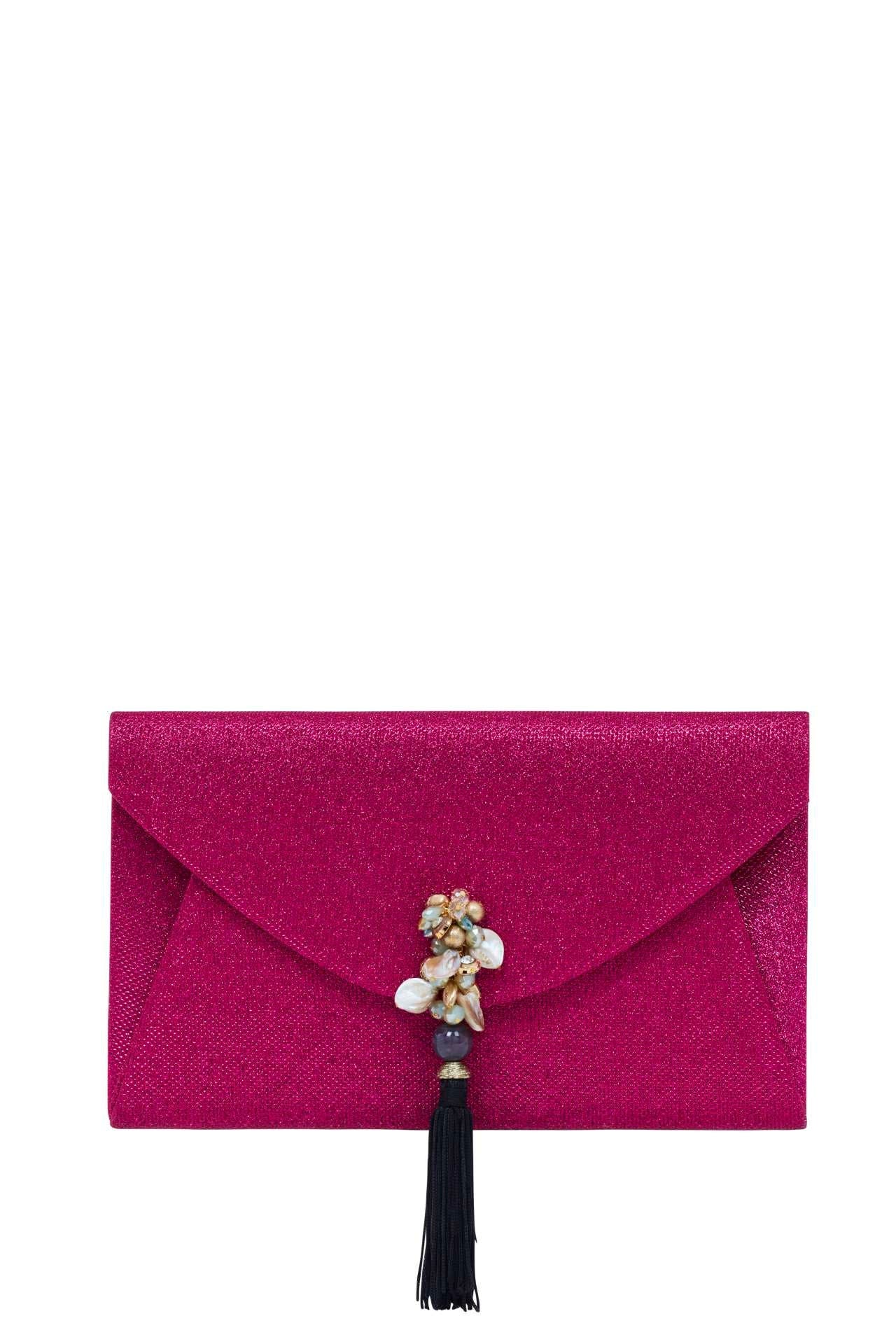 LarAllan Vicki Oversized Envelope Clutch, Main, color, Fuchsia
