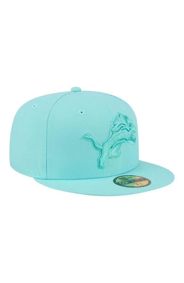 New Era Men's New Era Turquoise Detroit Lions Color Pack 59FIFTY Fitted Hat, Alternate, color, Turquoise