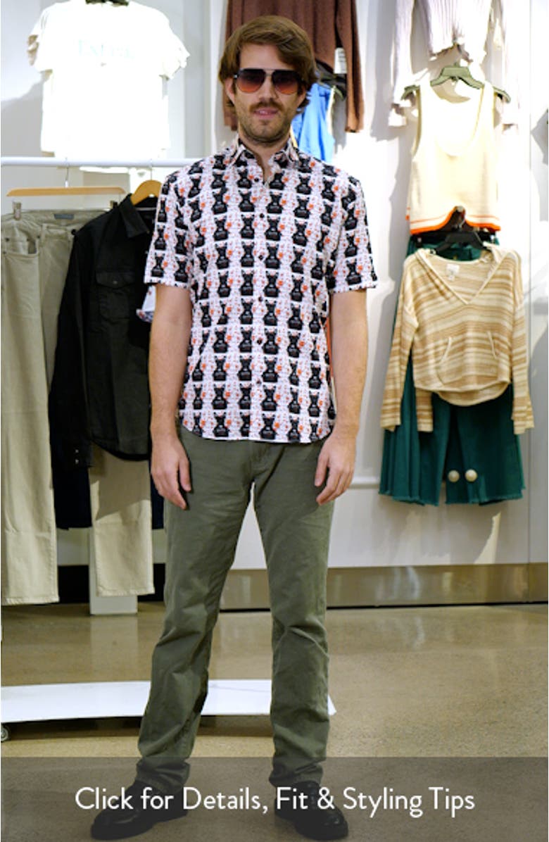 Galileo Guilty Dog Regular Fit Short Sleeve Button-Up Shirt, sales video thumbnail