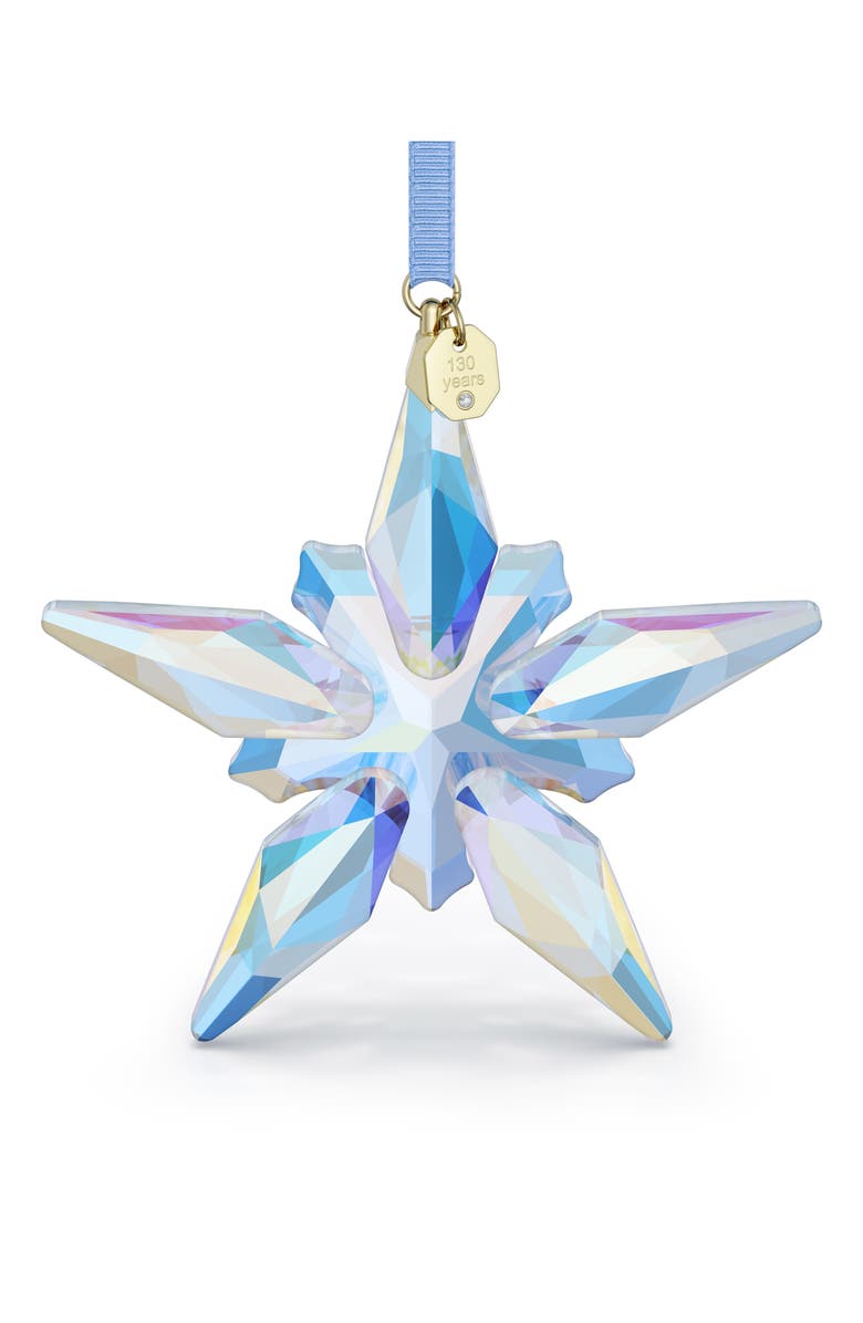 Swarovski 2025 Annual Edition Anniversary Crystal Snowflake Ornament, Main, color, Blue