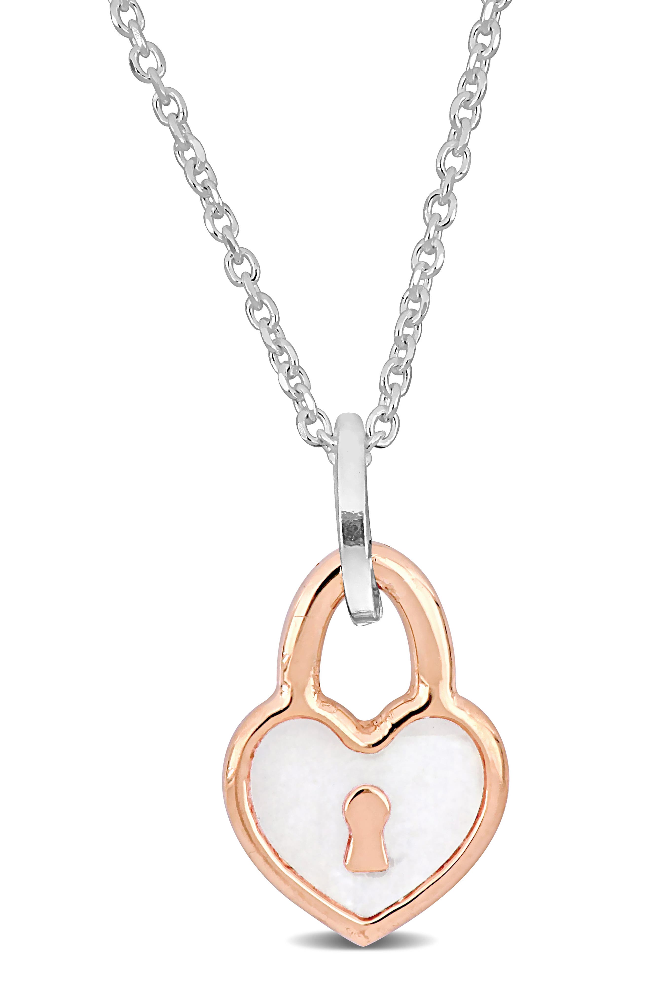 DELMAR Enamel Heart Locket Pendant Necklace