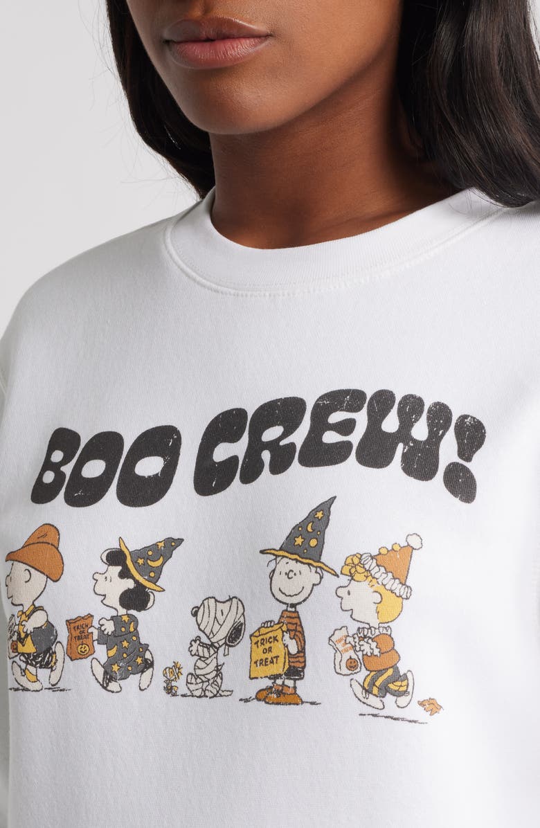 GOLDEN HOUR Peanuts<sup>®</sup> Boo Crew Graphic Sweatshirt, Alternate, color, Bright White