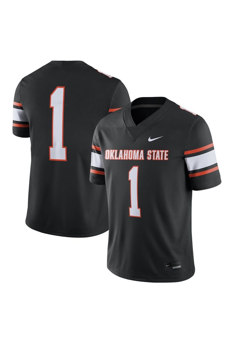 Men's Nike #1 Black Oklahoma State Cowboys Game Jersey, Main, color, Black