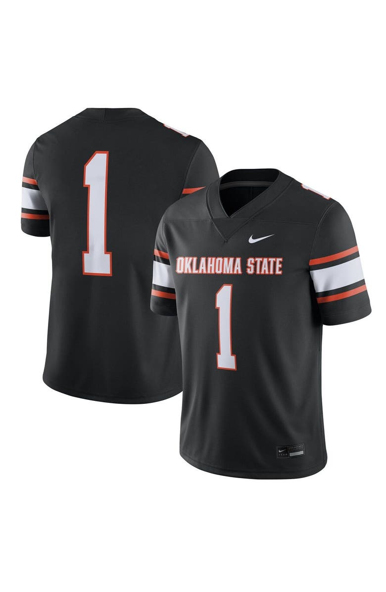 Nike Men's Nike #1 Black Oklahoma State Cowboys Game Jersey, Main, color, Black