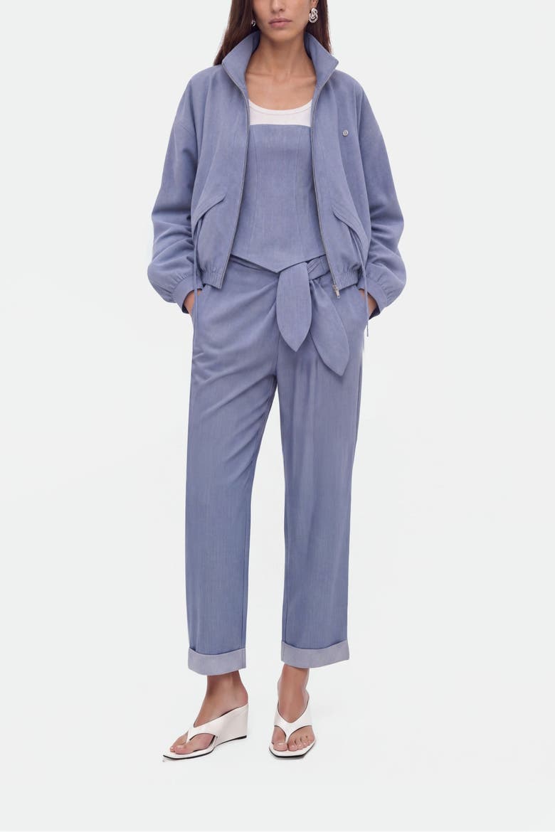 Stand Collar Zip Jacket, Alternate, color, Blue