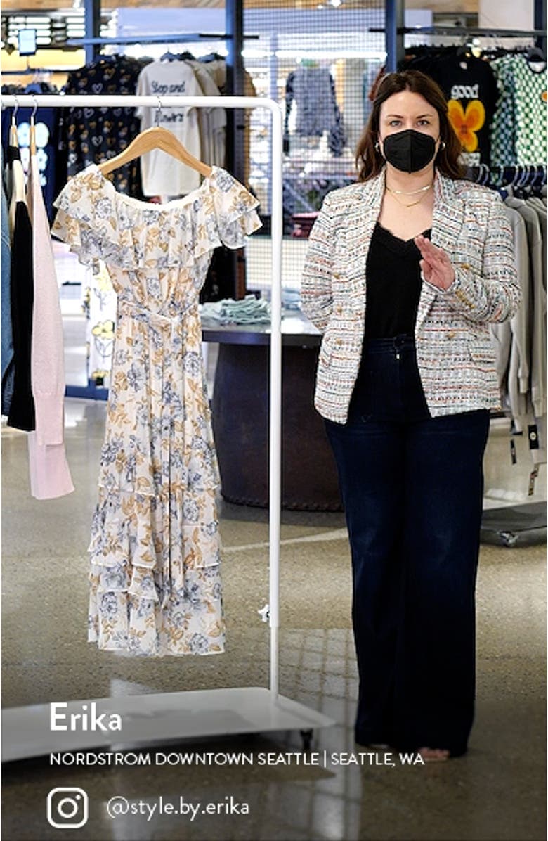 Eugena Floral Ruffle Off the Shoulder Maxi Dress, sales video thumbnail