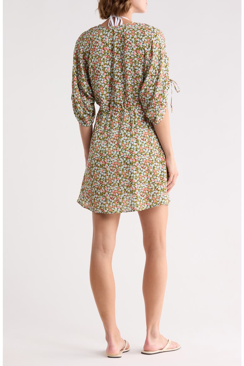 Mousse Floral Kaftan Cover-Up, Alternate, color, GREEN