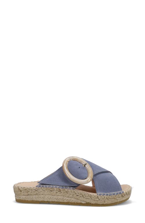 Ron White Erin Espadrille Platform Wedge Slide Sandal In Denim