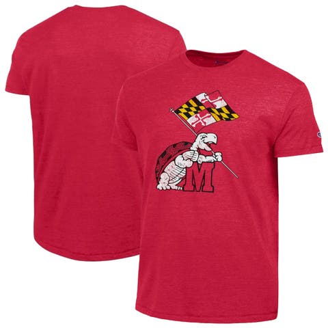 Men's Champion Red Maryland Terrapins Vintage Triumph Tri-Blend T-Shirt
