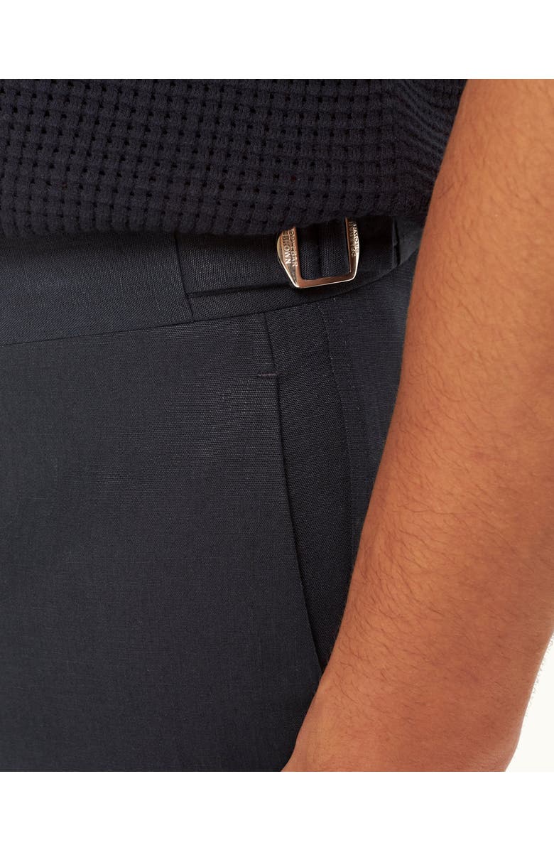 Orlebar Brown Norwich Lino Tailored Fit Smart Italian Linen Shorts, Alternate, color, Night Iris
