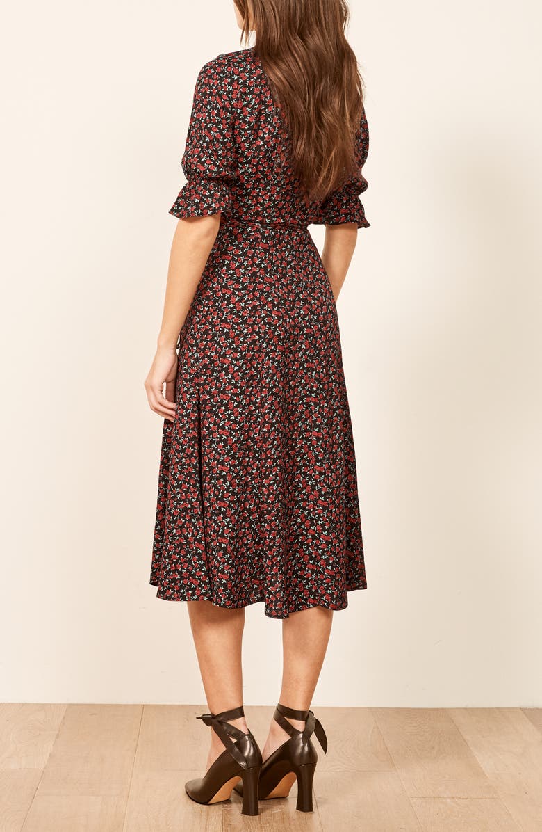 Reformation Judith Midi Wrap Dress, Alternate, color, 