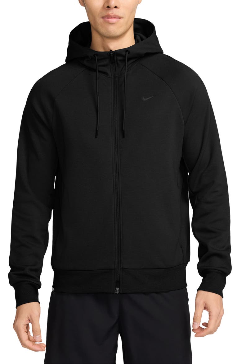 Primary Dri-FIT Full Zip Hoodie, Main, color, 010 BLACK/BLACK