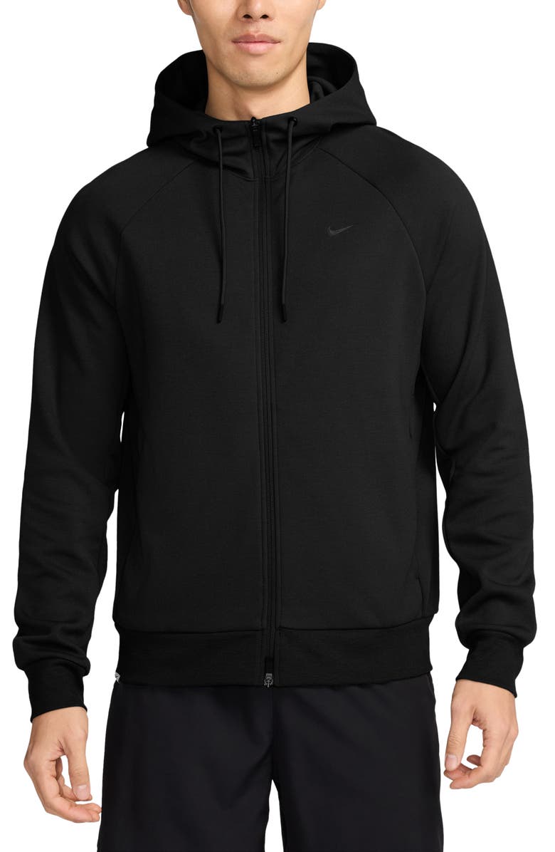 Nike Primary Dri-FIT Full Zip Hoodie, Main, color, Black/ Black