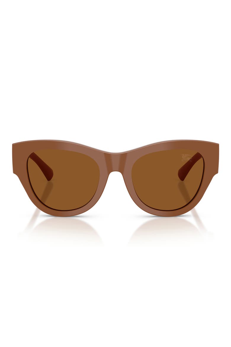 52mm Round Sunglasses, Main, color, BROWN / DARK BROWN