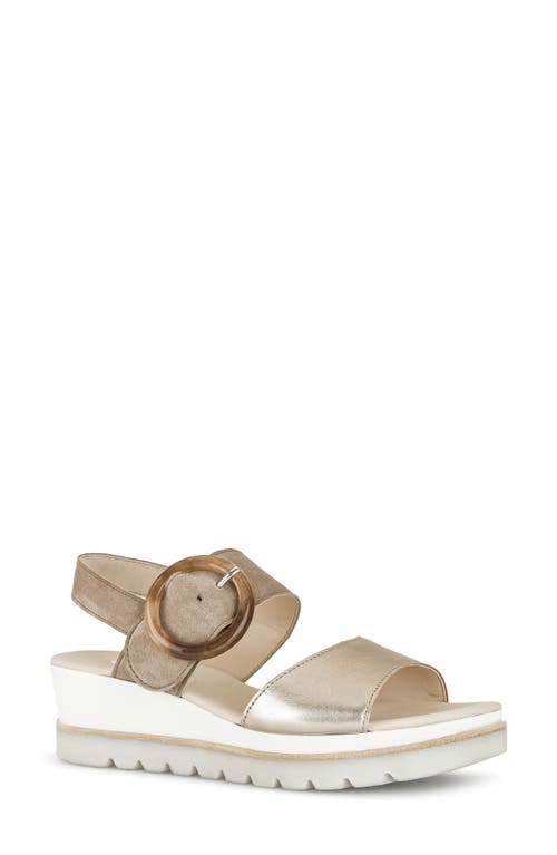 Gabor Strappy Wedge Sandal In Puder