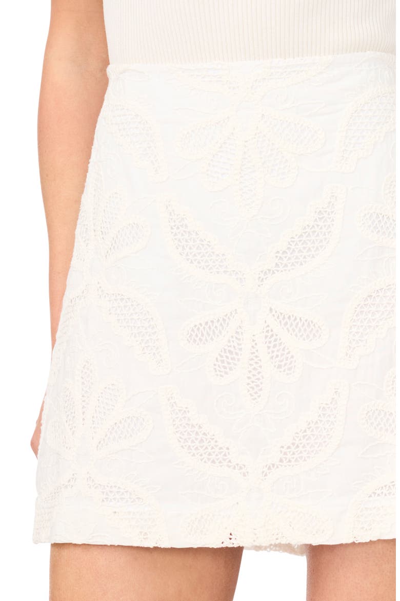 Margaret Open Stitch Miniskirt, Alternate, color, ULTRA WHITE