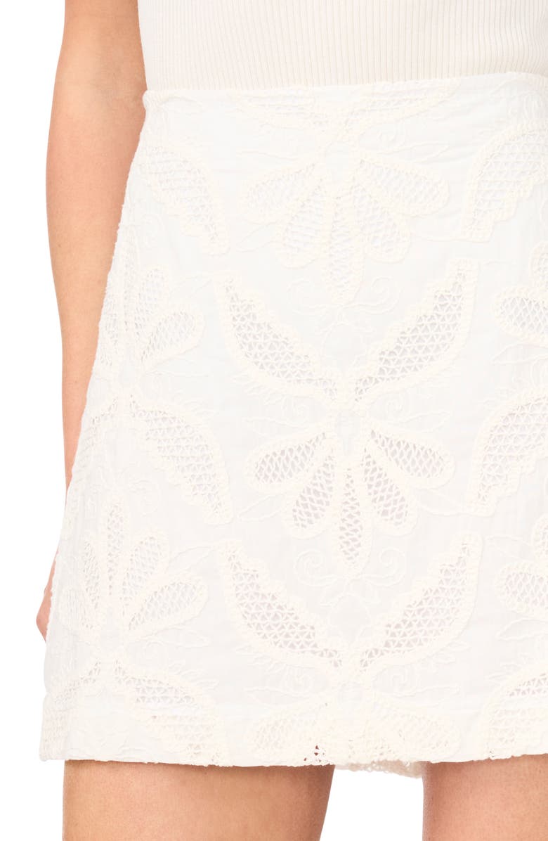 Ted Baker Margaret Open Stitch Miniskirt, Alternate, color, Ultra White